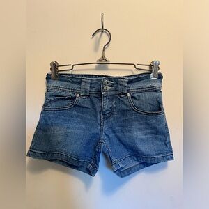 YMI, girls youth blue jean shorts.